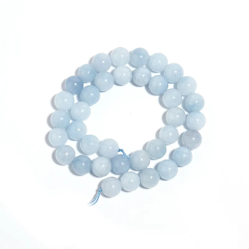 1 Set Diameter 4mm Diameter 6 Mm Diameter 8mm Hole 1~1.9mm Aquamarine Round Beads