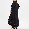 Women's Plus Size Casual Dress Pure Color Crew Neck 3/4 Length Sleeve Winter Fall Casual Maxi long Dress Daily Vacation Dress / Black Dress