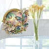 (Upgrade Size)DIY Double Sided Effect Diamond Painting Hanging Pendant Kit (Flower Butterfly)