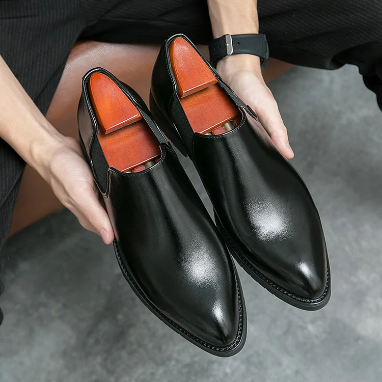 Men's Glossy Color Fashion Slip-on Leather Shoes