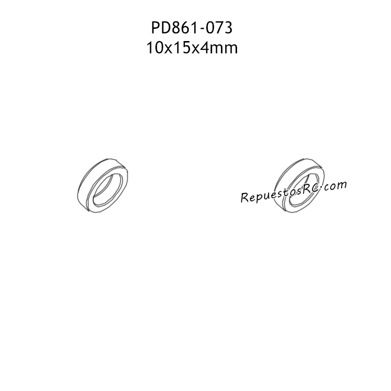 PD RACING TK10 Piezas 10x15x4mm Rodamiento PD861-073