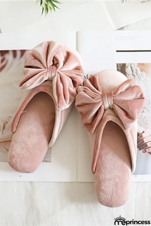 Velvet Bow Slipper