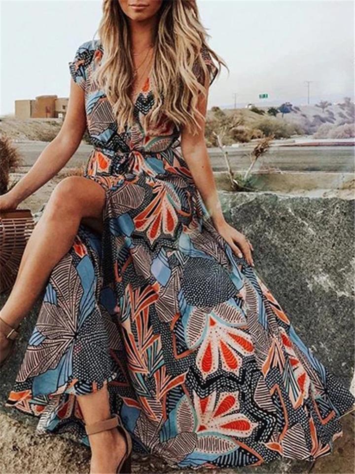  thdmladies Women's Boho Style Tropical Dresses thedmladies