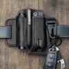 EDC Handmade Leather Multi-Function Tactical Tool Holster Wilderness Survival Storage Waist Bag