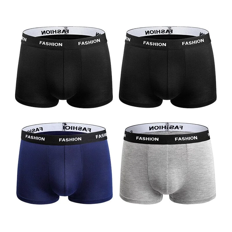 4PCS Men Underwear Cotton Boxers Panties Comfortable Mens Underpants Homme Sexy Fashion Letter Male Boxershorts