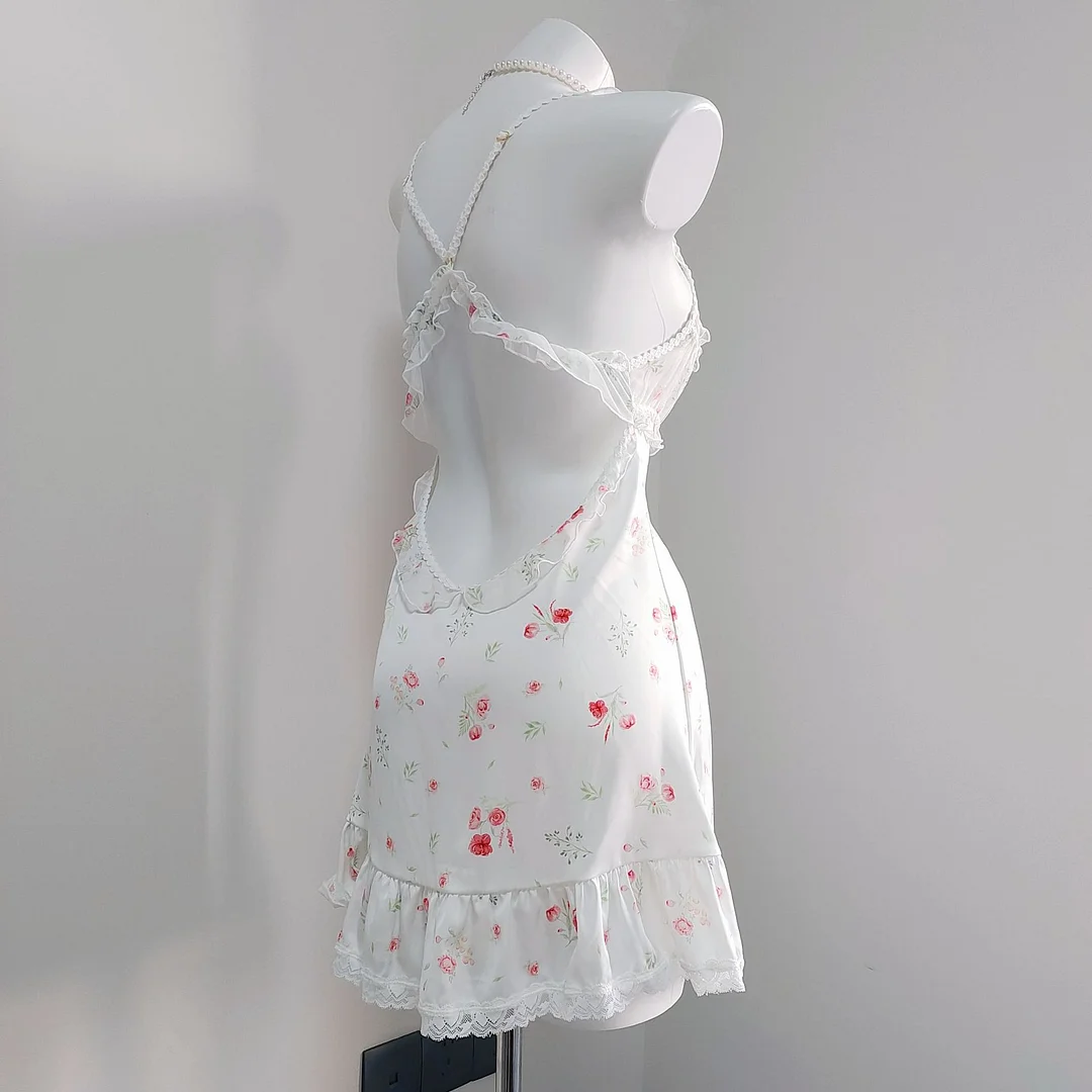 Churchf Churchf Pure Desire High-Grade Broken Ice Silk Ajasy Dress Girl 2025 Sweet Lace Slings With Thoracic Pad Home