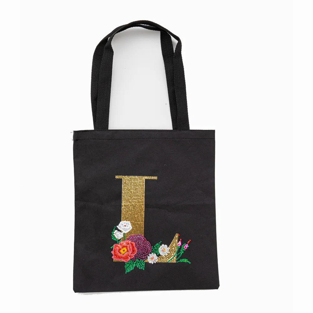 DIY Diamonds Painting Handbag Linen Shopping Bag Portable Fashion for Work