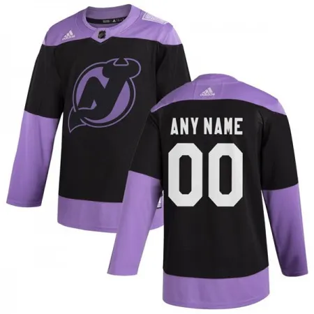 Men's New Jersey Devils  Black Hockey Fights Cancer Custom Practice NHL Stitched Jersey