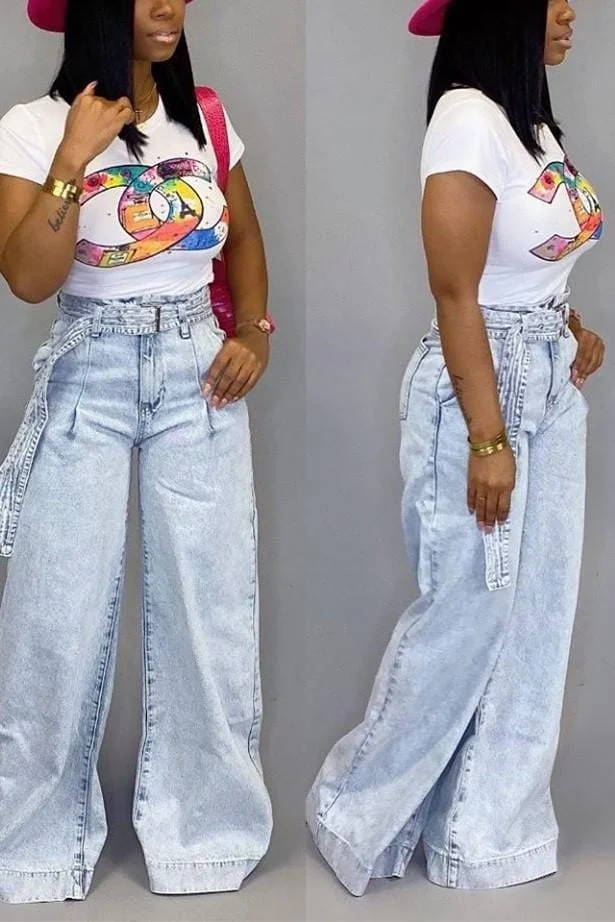 Casual Straight Wide Leg Loose Jeans