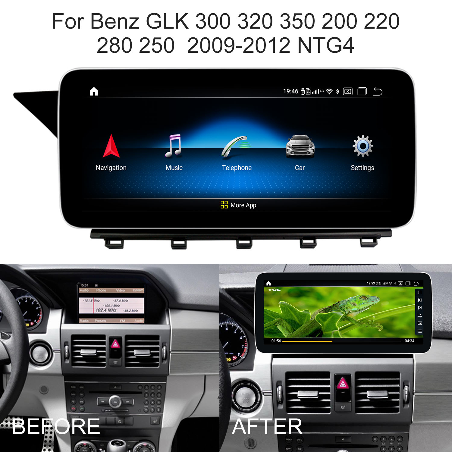 10.25/12.3inch Mercedes Benz GLK 300 
