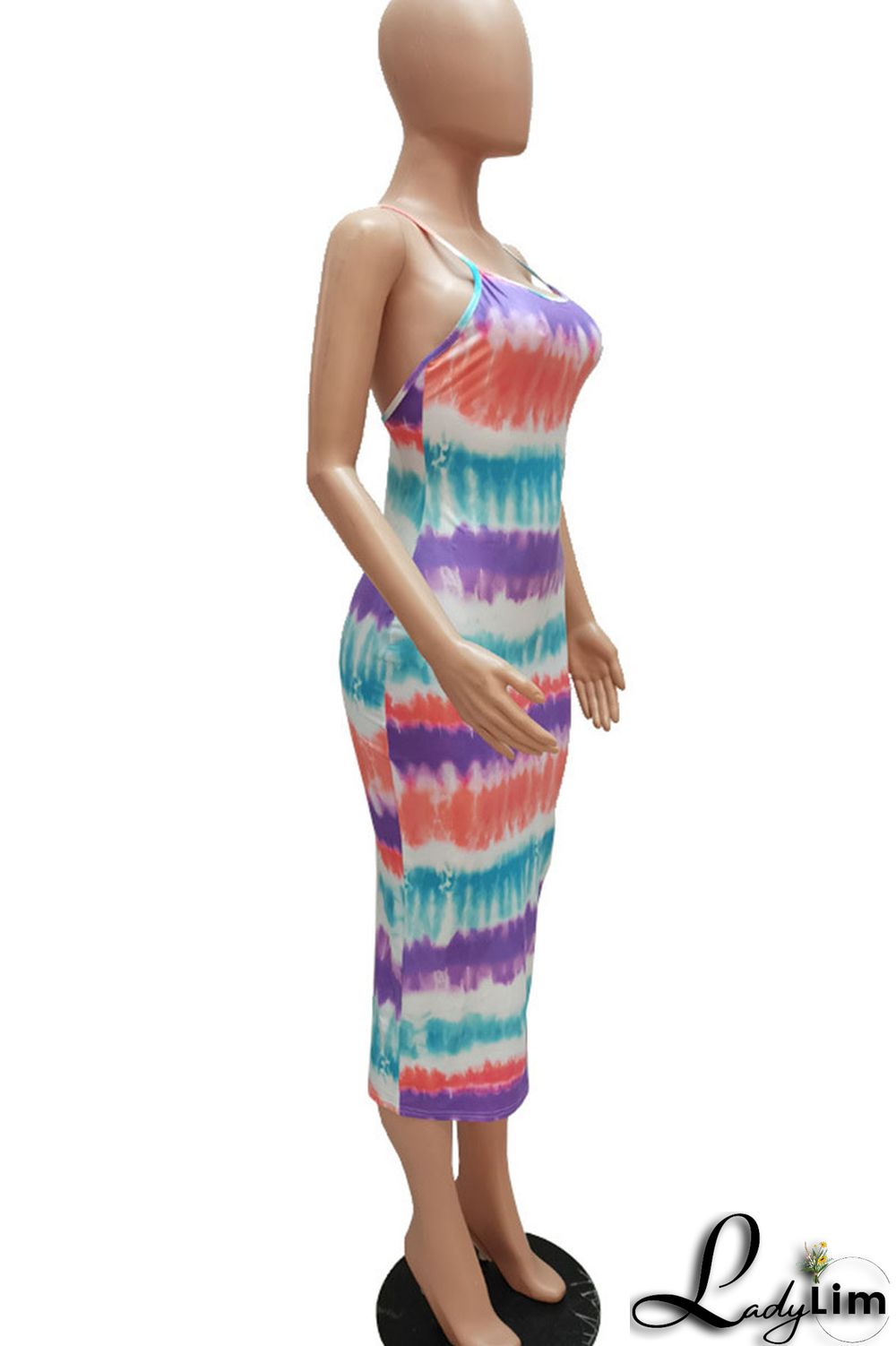 Black Red Sexy Print Split Joint Spaghetti Strap Sling Dress Dresses