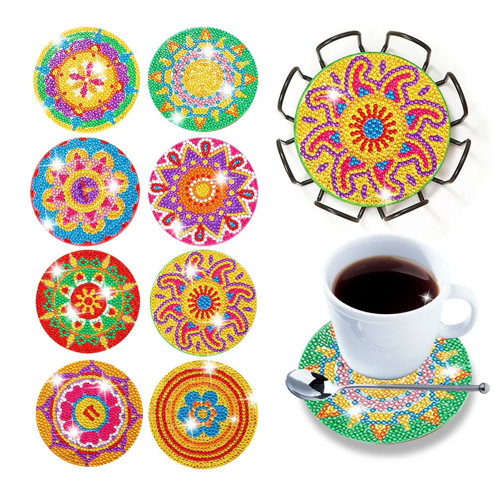 DIY Wooden Mandala Coasters Diamond Painting Kits for Beginners, Adults & Kids Art Craft Supplies