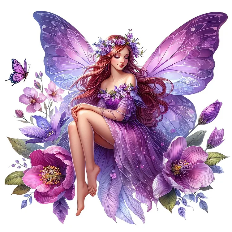 Butterfly Girl Home - Full Round - Diamond Painting(30*30cm)