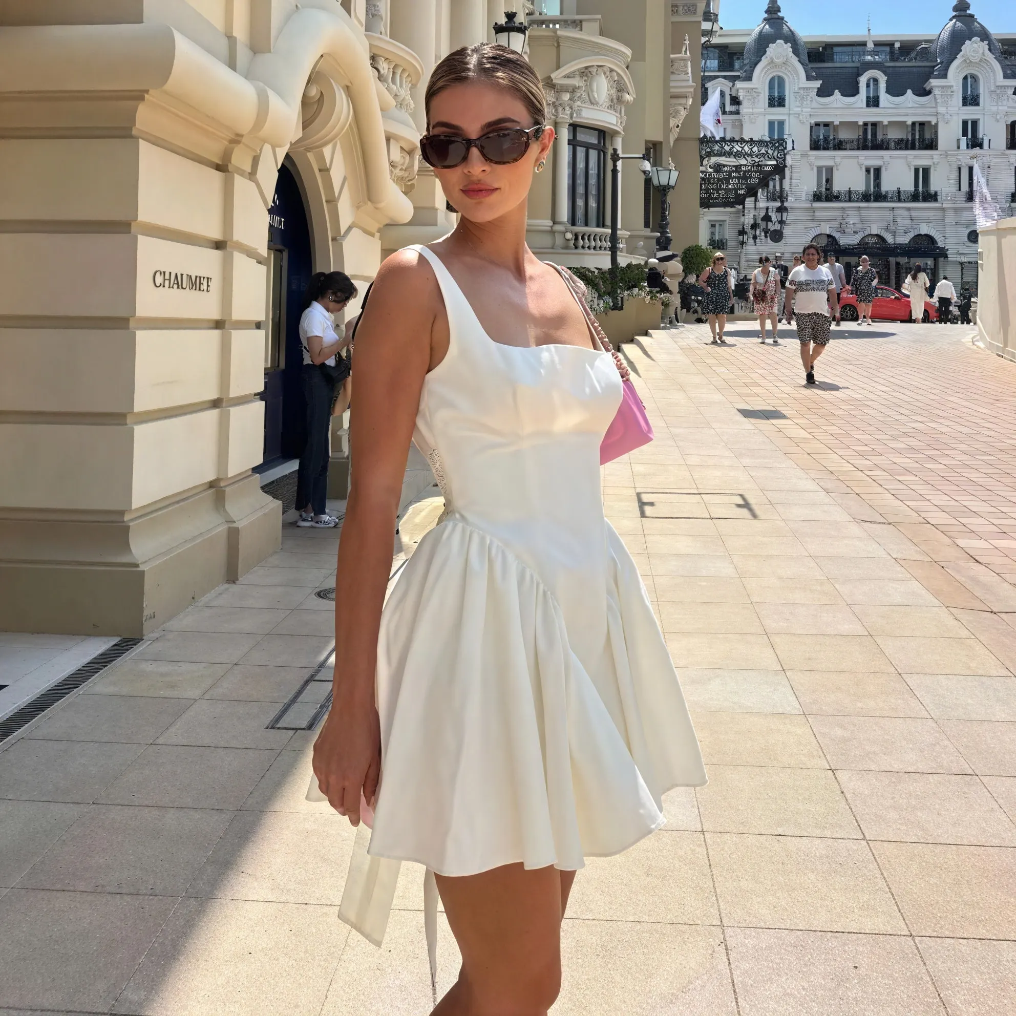 Damen Kleid Weiß A-Linie Ärmellos mit Carré-Ausschnitt-83234-382e2422-8b20-49df-9e8b-df47230b5c7e