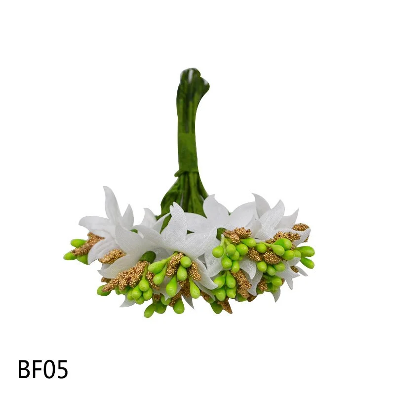 12PCS/lot Mulberry party Artificial Flower Stamen wire stem/marriage leaves stamen DIY wreath wedding box decoration Fake flower