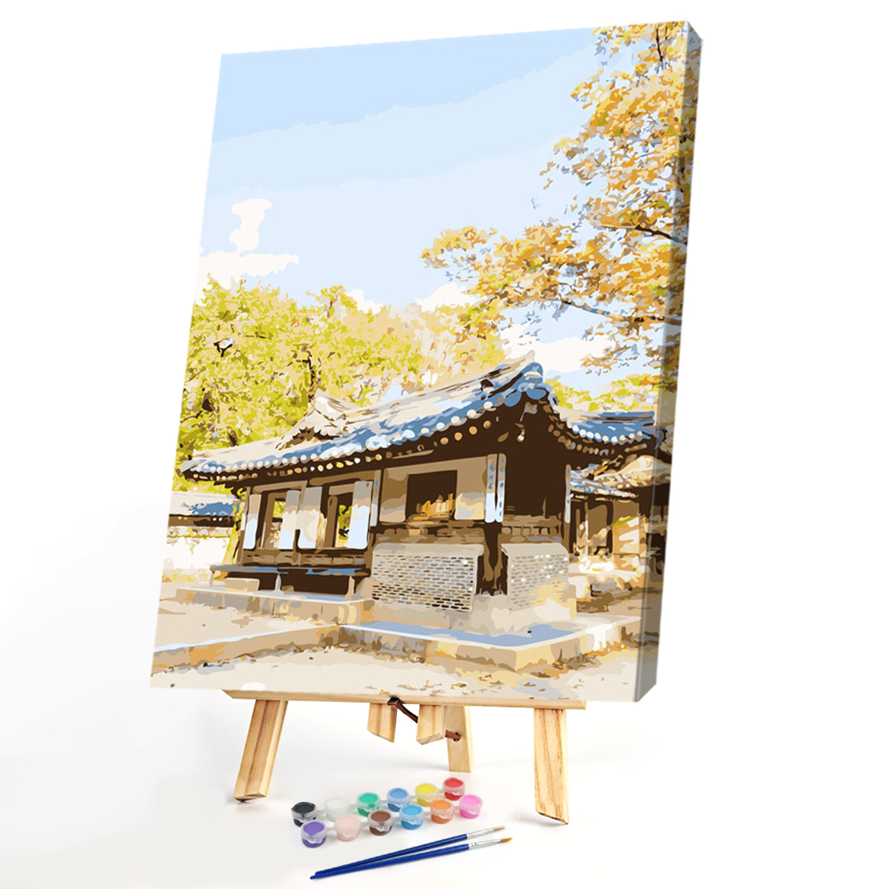 

40x50cm - Paint By Numbers Autumn Leaf House, 501 Original