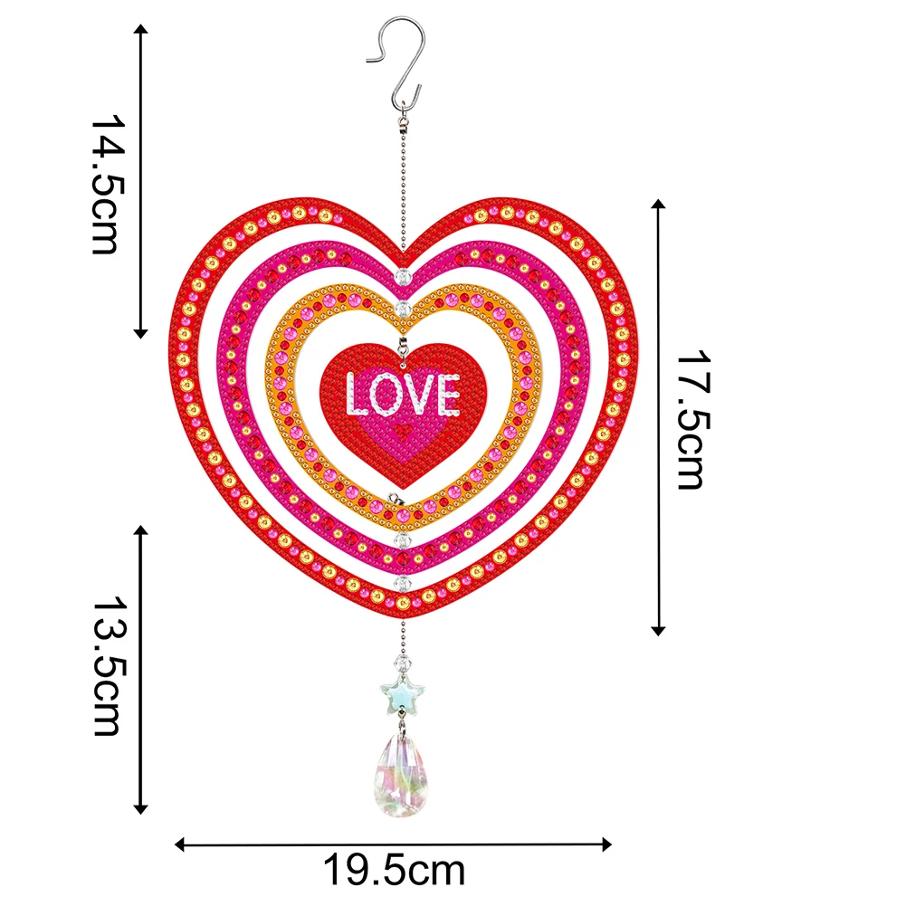 DIY Love Suncatcher Diamond Painting Hanging Sign Christmas Home Windows Decor