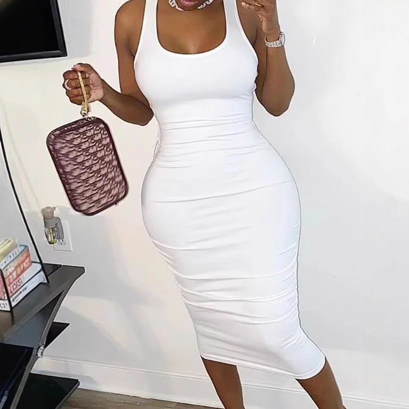 Wongn Wongn Summer Fashion Women's Lace Up P Beauty Back Nightclub Sexy Tight Dress