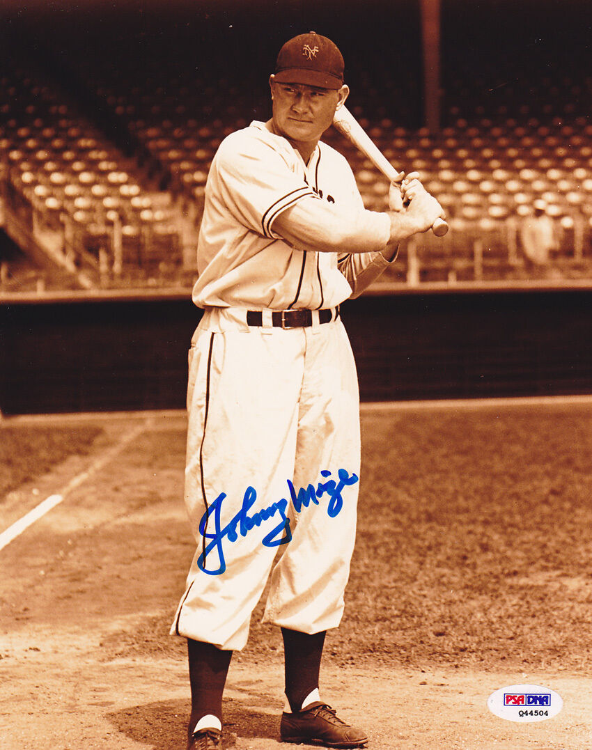 Johnny Mize SIGNED 8x10 Photo Poster painting New York Giants PSA/DNA AUTOGRAPHED