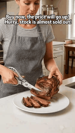Kitchen Shears Cutting Meat