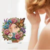 DIY Diamonds Painting Special Shaped Crystal Drill Crafts Mirror Desk Ornament Decor Kit(Flower Butterfly)