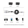 1/8in TRS Stereo Splitter Cable Male To Dual Male 3.5mm Y-Splitter Stereo Audio Cable for Speakers Headphone Cell Phone PC Laptop