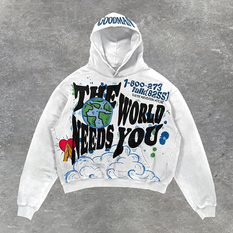 Sopula Mental Health Matters "The World Need You" Graphic Oversized Hoodie