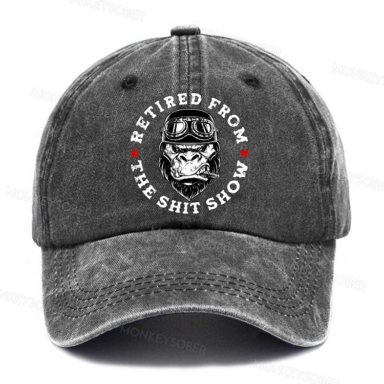 Retired from the Shit Show Washed Baseball Caps