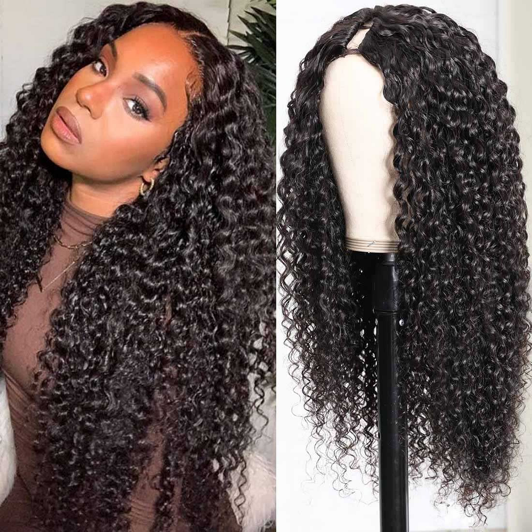 Deep Wave Long Wigs Brazilian Style Black For Women US Mall Lifes