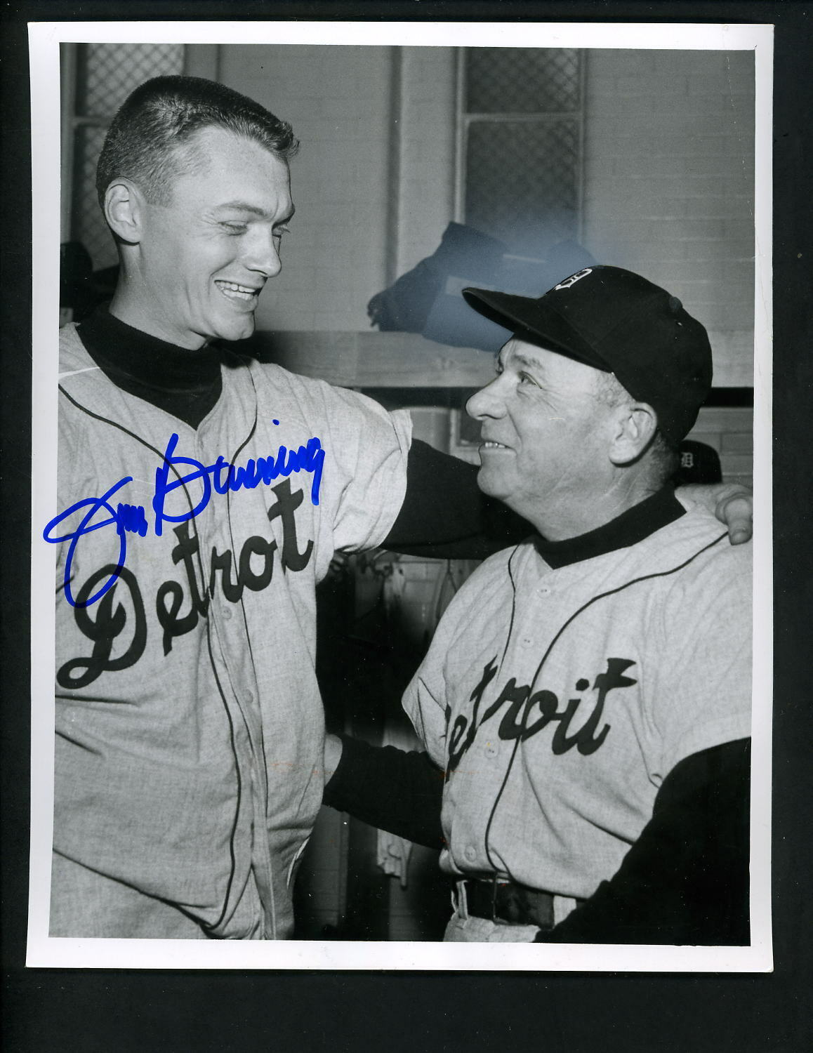 Jim Bunning SIGNED Autographed 1959 Press Photo Poster painting Detroit Tigers Jimmy Dykes