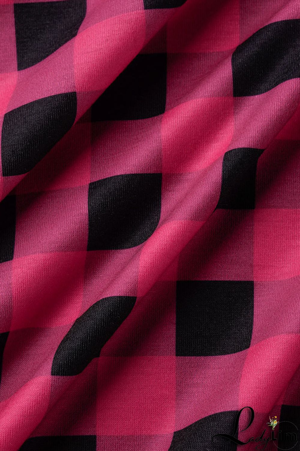 Black Casual Plaid Print Zipper Collar Straight Plus Size Dresses