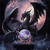 Dragon And Crystal Ball-Full Embroidery 3 Strands 11CT Stamped Cross Stitch-40*40CM