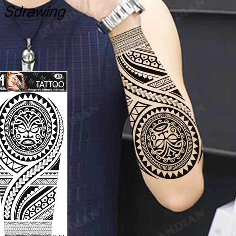 Sdrawing New Waterproof Temporary Tattoo Sticker Lion King Tiger Wolf Forest Mechanical Wild Boat Men Body Art Arm Fake Tatoo Women 328-0