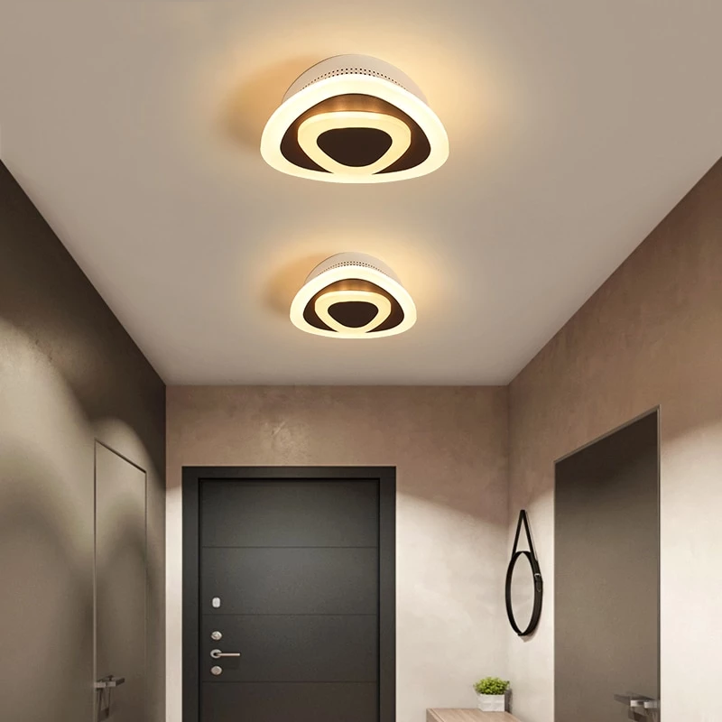 Modern Led Ceiling Lights Dimmable Triangle Art Ceiling Light For Living Room Corridor Hallway White Bedroom Lamp Home Decor