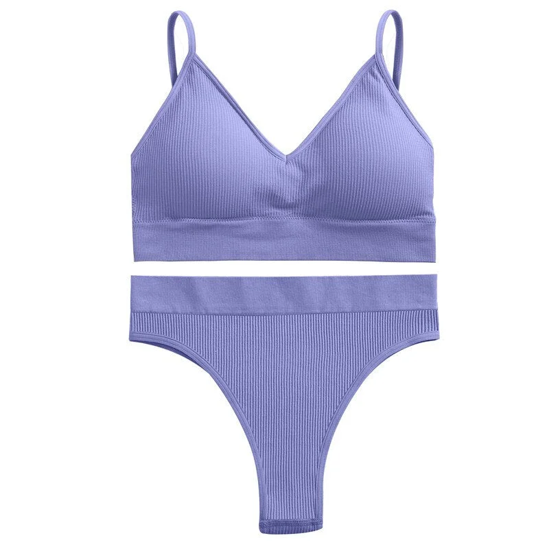 Womens Seamless Push Up Bra Sets Ladies Ultrathin Underwear Backless Vest Sexy Bikini Pad Bralette Lingerie Briefs Intimates