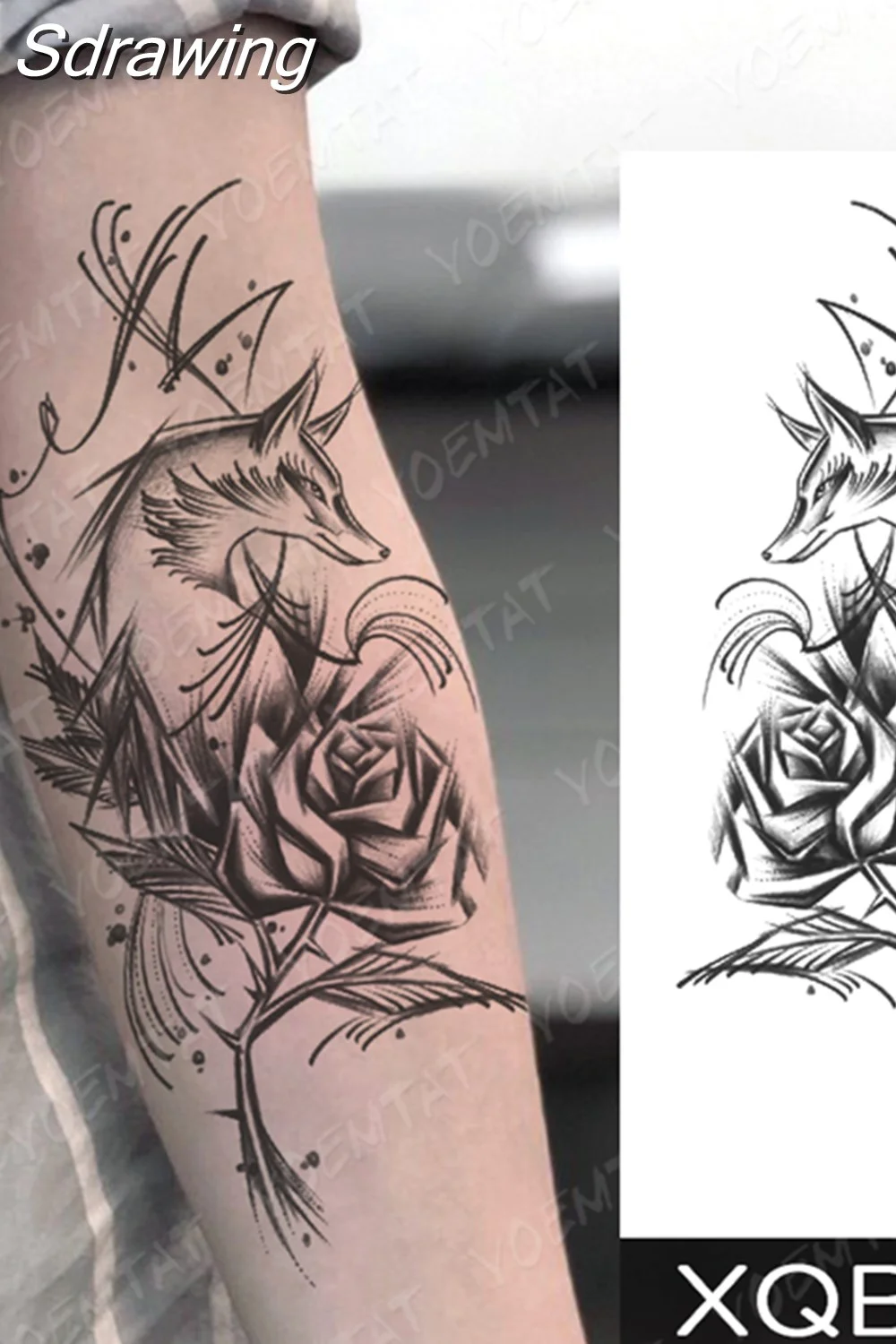 Sdrawing Temporary Tattoo Sticker Butterfly Flower Totem Flash Tatto Y2k Style Body Art Arm Leg Waist Fake Tatoo Men Women