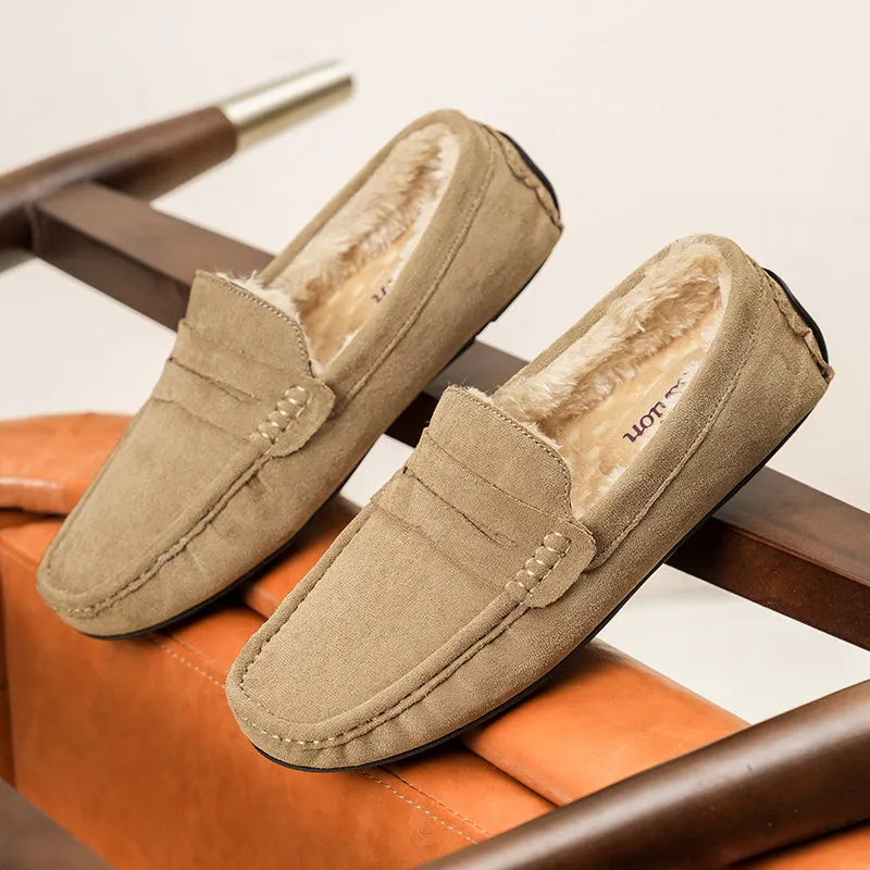 Men's Suede Penny Loafers &ndash; Plush-Lined Slip-On Comfort &ndash; view 2