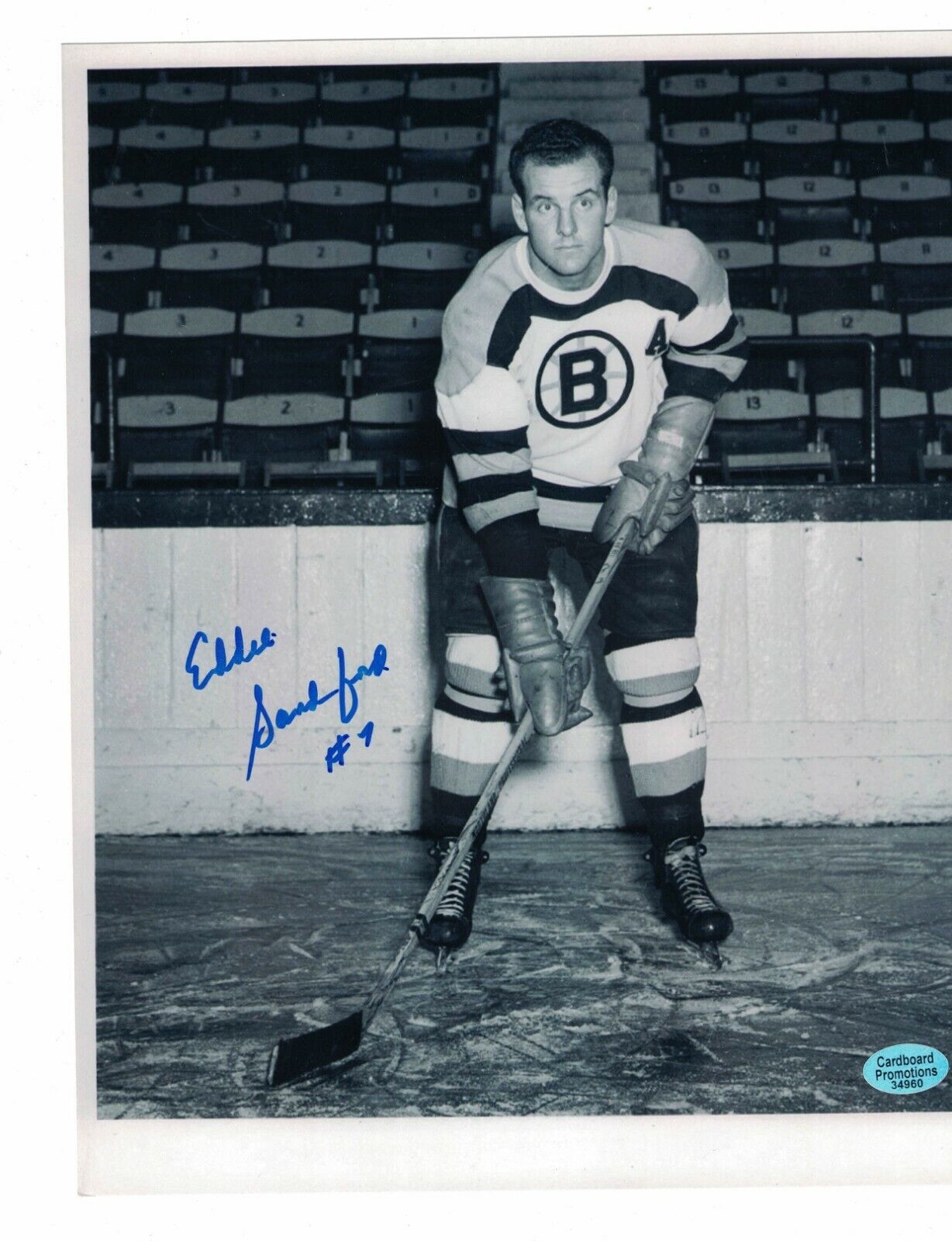 Eddie Sanford Boston Bruins Signed 8 x 10