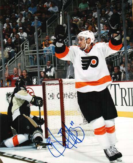 Signed 8x10 BLAIR BETTS Philadelphia Flyers Photo Poster painting - COA