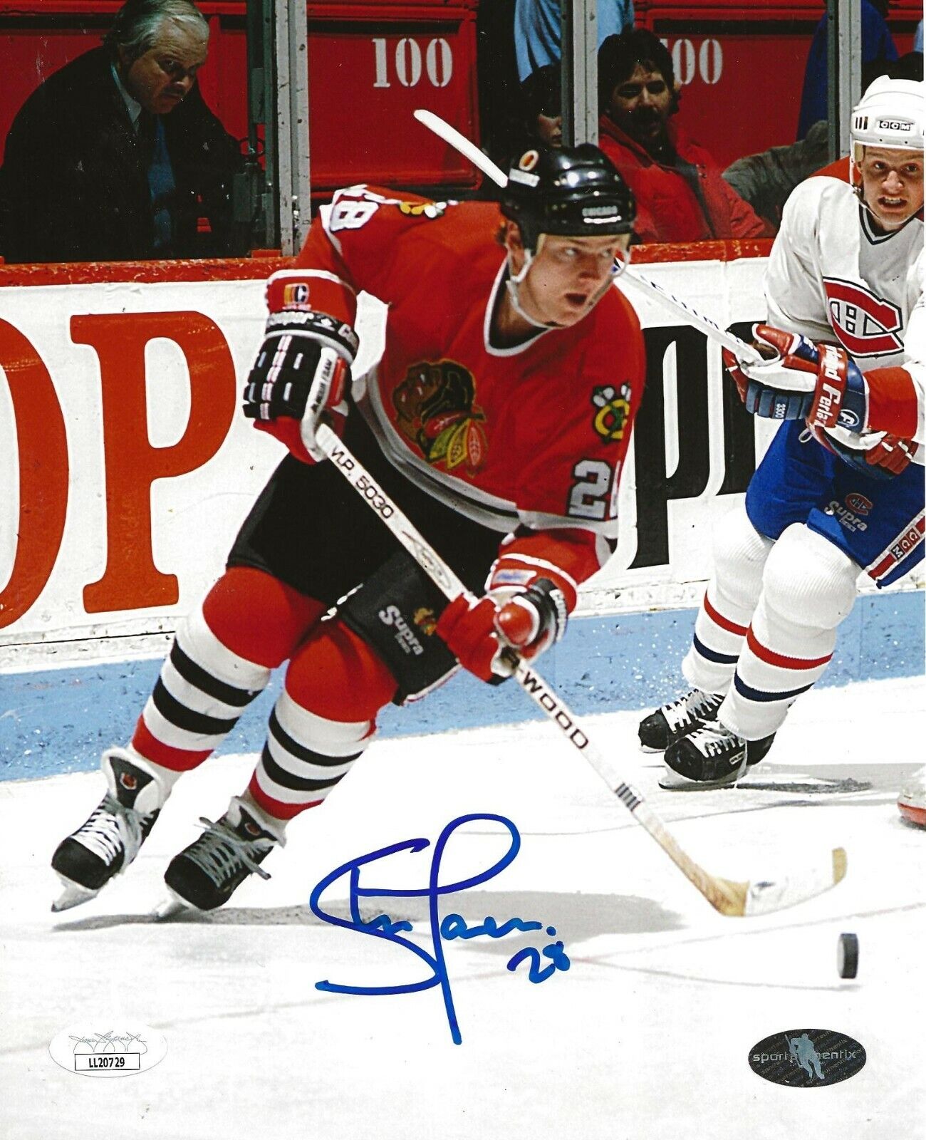 Steve Larmer signed Chicago Blackhawks 8x10 Photo Poster painting autographed Hawks 2 JSA