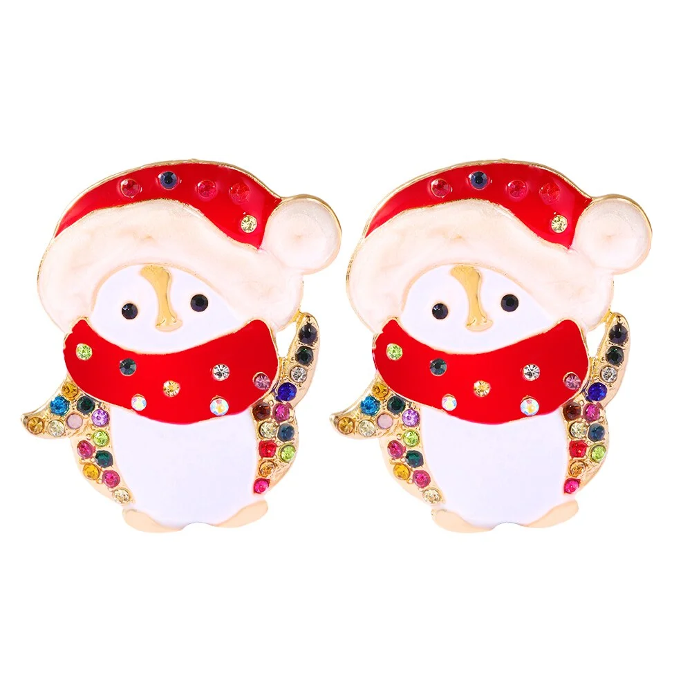 Dvacaman Sparkle Christmas Tree Candy Cane Gingerbread House Christmas Cactus Snowman Santa Drop Earrings For Women Cute Jewelry