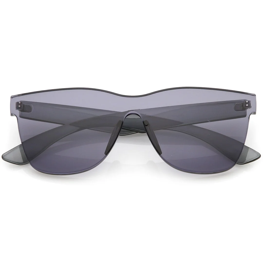 Rimless Horn Rimmed Mono Block glasses With Colorful One Piece PC Lens 68mm