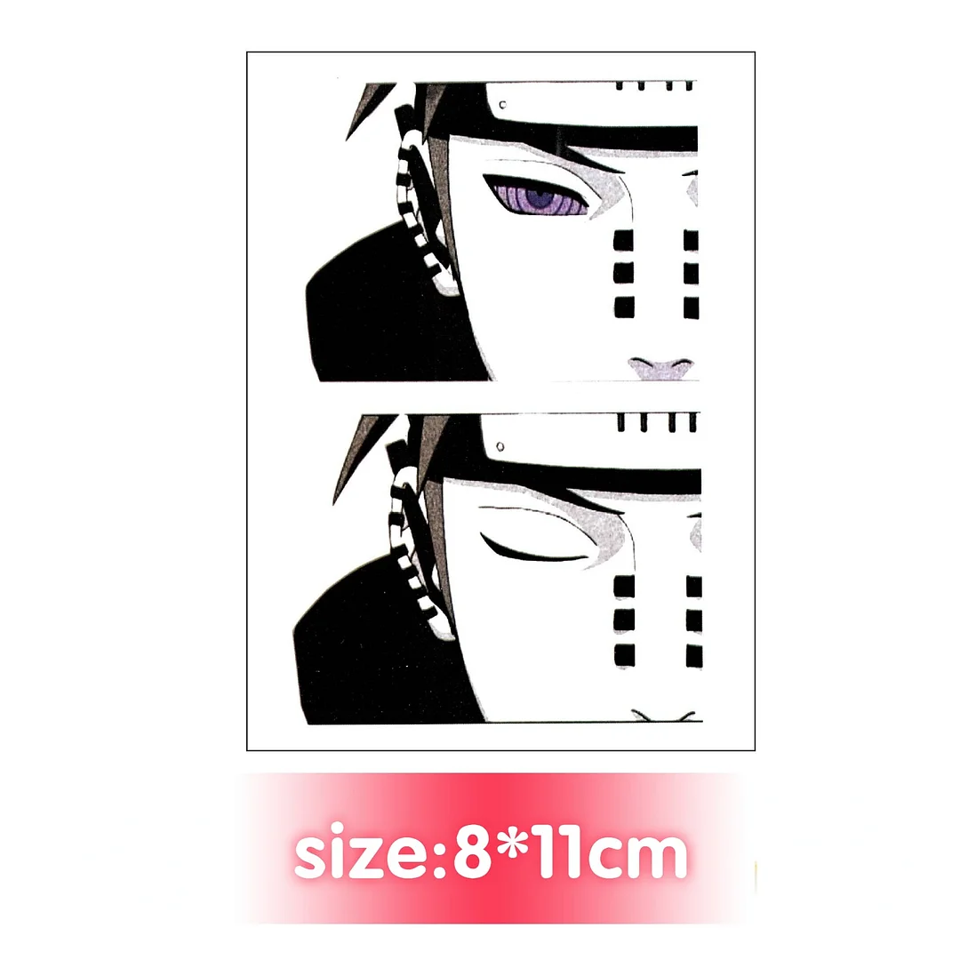 1/2/3/10/18/30 Pieces Japanese Anime Penn Sharingan Akatsuki Hinata Jiraiya Ninja Temporary Tattoo Stickers For Men and Women