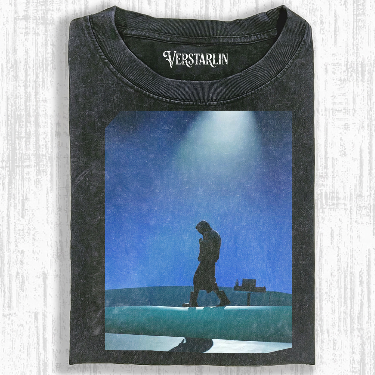 Coachella Stage Spotlight Blue Light Performer Silhouette Print