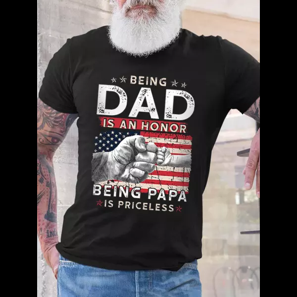 Being DAD Is An Honor Men's Cotton T-Shirt