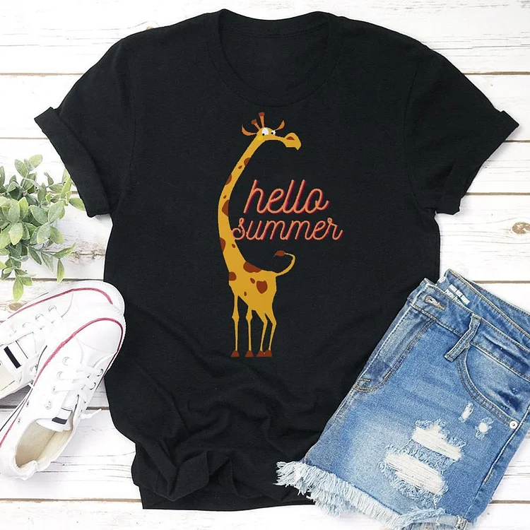 hello summer giraffe Summer life T-shirt Tee - 01988