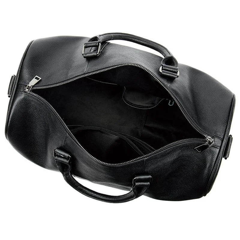 Leather Large Capacity Solid Color Duffel Bags Travelling Bag
