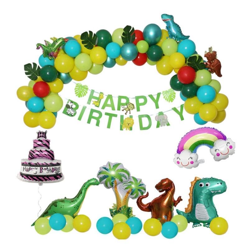 Dinosaur Cake Digital Atmosphere Background Balloon Set