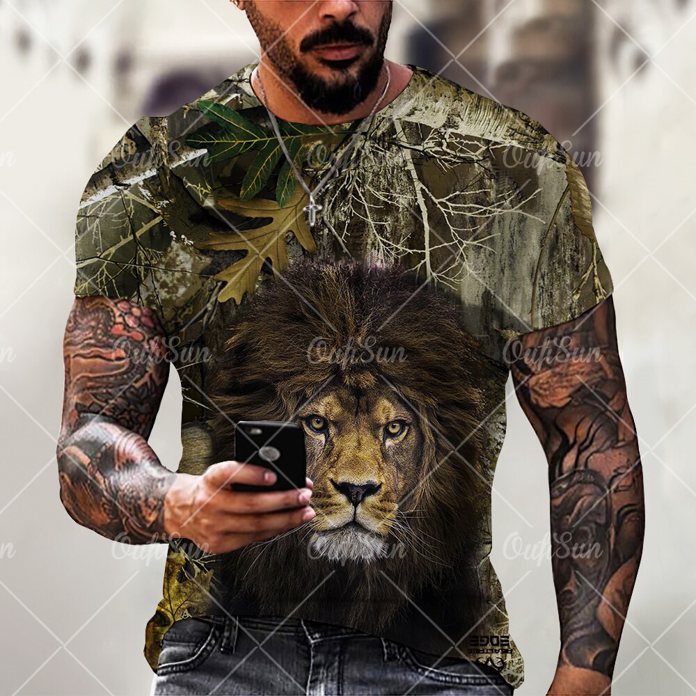 

Lion Wolf - 3D Printed Men T Shirt, Xl, 501 Original