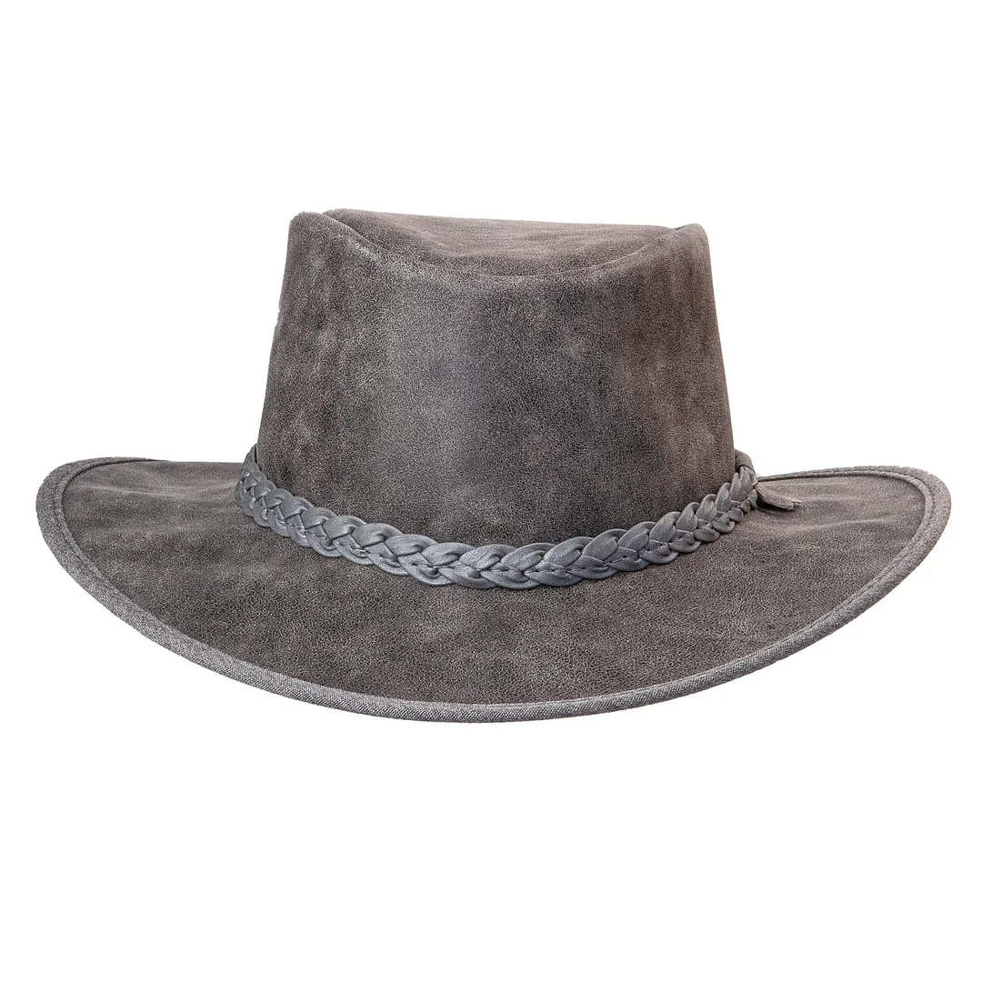 Crusher - Mens Crushable Leather Outback Hat